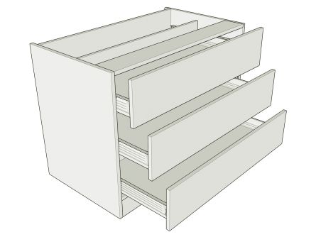 3 drawer standard height bedroom drawer unit