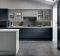 Elland handleless kitchen in Matt Indigo Blue & Matt Dust Grey