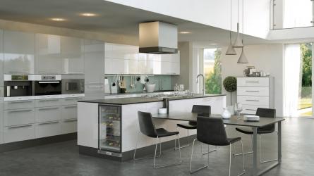 Firbeck Supergloss White & Light Grey Kitchen