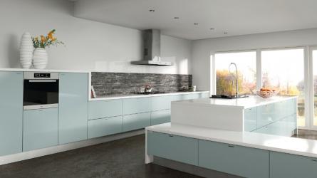 Zurfiz fitted kitchen in Metallic Blue