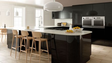 Zurfiz fitted kitchen in Ultragloss Black