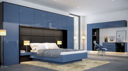 zurfiz ultragloss baltic blue and black bedrooms