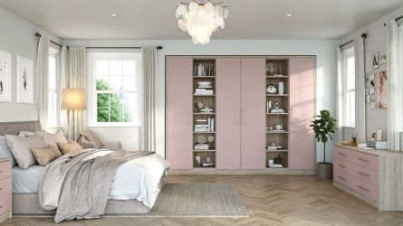 Bella Venice bedroom in Matt Blush Pink & Urban Oak