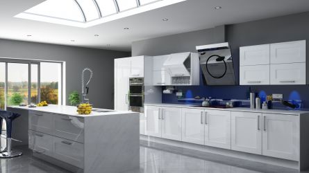 Brockworth kitchen in high gloss white