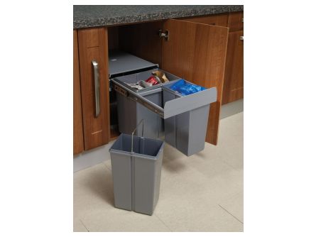 Soft Close Pull Out Kitchen Waste Bins - 40 litres