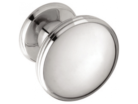 Bright Nickel Oval Knob - Solid Brass
