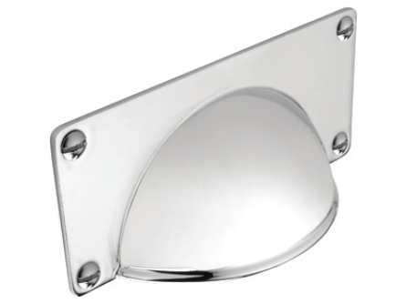Bright Nickel Classic Cup Handle - Solid Brass