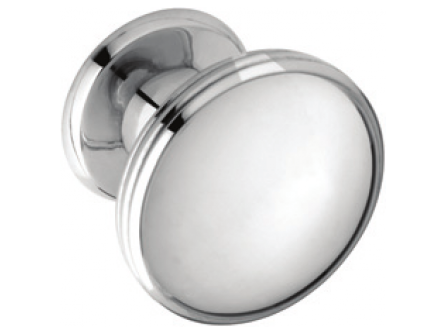 Chrome Oval Knob - Solid Brass