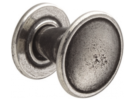 Solid Pewter Knob with Backplate - 30mm