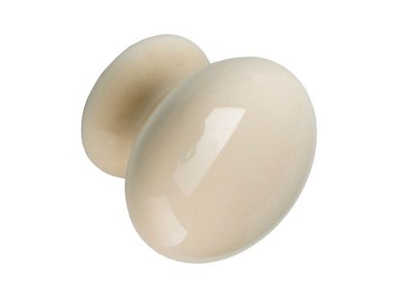 Cream Porcelain Knob - 39mm