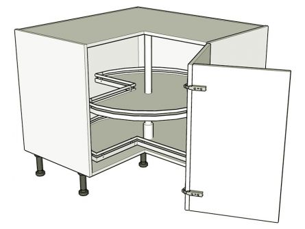 Corner Carousel Base Unit  - Bi-fold - shown with doors/drawer fronts
