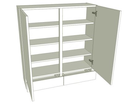Low Solid Door Dresser - Double - shown with doors/drawer fronts