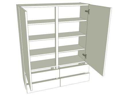 Medium Solid Door Dresser - Double - shown with doors/drawer fronts