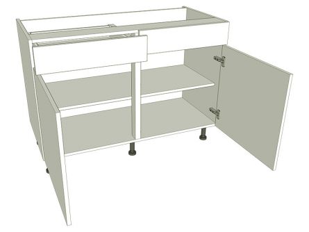 Sink Kitchen Base Units - Double - Working Drawer - shown with doors/drawer fronts