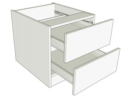 Bedside Cabinets 2 Drawer - Low - shown with doors/drawer fronts