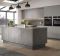 Zurfiz kitchen in Magma Steel, Brushed Metal Stainless Steel & Supermatt Dust Grey