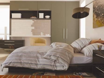 Zurfiz bedroom in matt olive metallic anthracite and metallic black