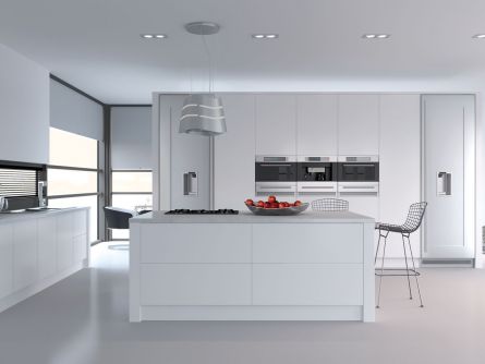 Venice style kitchen in porcelain white