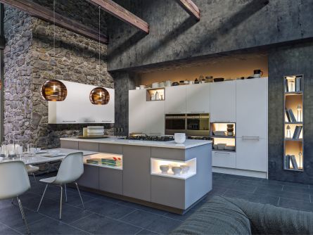 Zurfiz kitchen in Supermatt White & Supermatt Dust Grey
