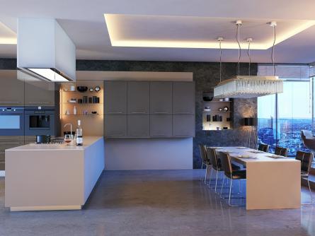 Zurfiz kitchen in Ultramatt Metallic Basalt & Cashmere