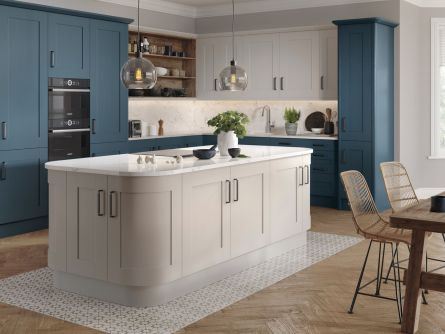 Wilton Oakgrain Azure Blue & Oakgrain Grey Kitchen