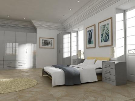 Gravity bedroom in Gloss Light Grey