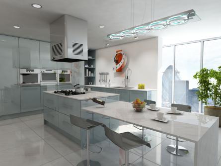 Gravity kitchen in Gloss Metallic Blue