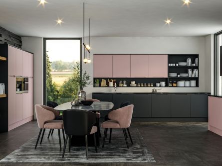 Integra handleless kitchen -  Matt Blush Pink