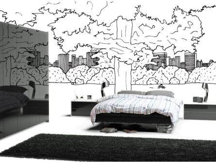 Zurfiz bedroom in ultragloss black