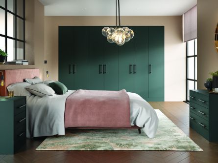Zurfiz bedroom in Serica Matt Kombu Green