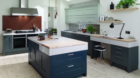 Fitzroy Hartforth Blue, Partridge Grey and Slate Kitchen