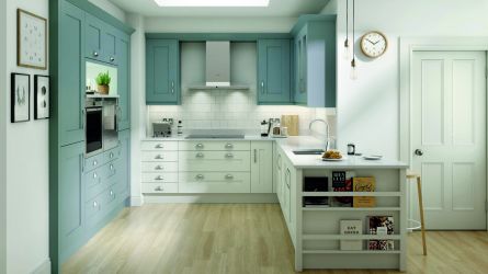 Milbourne porcelain and chalk blue kitchen