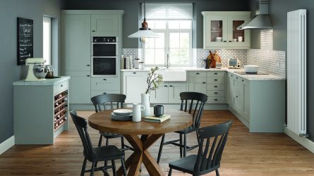Milbourne painted kitchen - silver grey