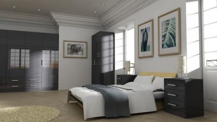 Gravity bedroom in gloss grey