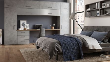Zurfiz bedroom in Magma Steel & Brushed Metal Stainless Steel