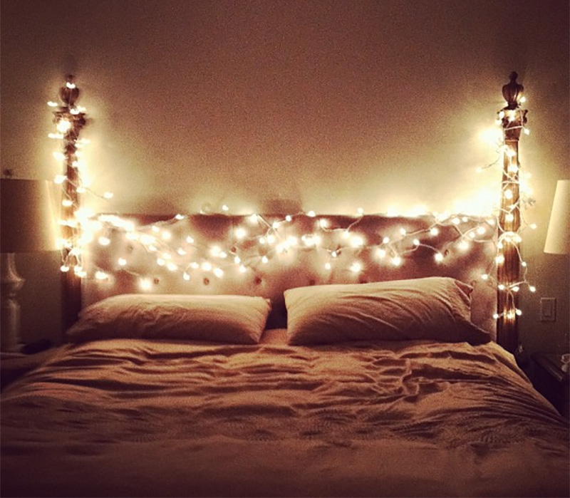 illuminated bedroom