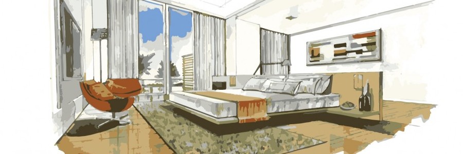 Drawing of a bedroom
